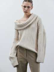 Oversized Wollen Trui | Dames Trui met Ademend Warmtecomfort en Klassiek Breipatroon