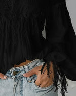 Dames Getailleerde Blouse – Met Off-Shoulder Design en Details voor Casual Gebruik