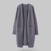 Dames lange losvallende gebreide cardigan met open voorkant – casual voor herfst en winter