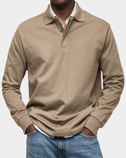 Heren Slim Fit Polo – Lange Mouwen, Geschikt voor Lente en Casual Gebruik