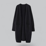 Dames lange losvallende gebreide cardigan met open voorkant – casual voor herfst en winter