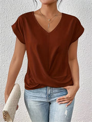 Dames Slim Fit T-shirt – Casual met V-hals voor Dagelijks Gebruik