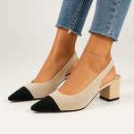 Slingback Hakken | Dames pumps met puntige neus en lage blokhak – elegant & comfortabel