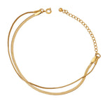 Bertha | Gouden dames dubbele armband – verfijnd ontwerp met slangenketting en glanzende afwerking