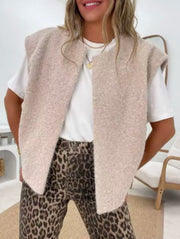 Lolita | Dames vest van luxe mohairmix met ruimvallende pasvorm