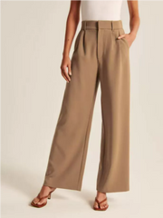 Dames Hoog Getailleerde Wide Leg Broek – Casual met Wijde Pijpen, voor Dagelijks