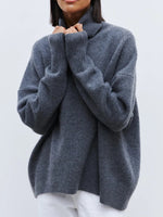 Dames Zacht Gebreide Coltrui – Hoge Hals, Casual Trui voor Herfst/Winter