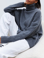 Dames Zacht Gebreide Coltrui – Hoge Hals, Casual Trui voor Herfst/Winter