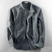 Heren Slim Fit Overhemd – Casual voor Dagelijks Gebruik, Met Knopen en Lange Mouwen