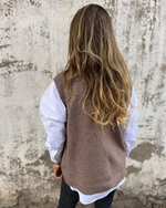 Dames Zachte Gebreide Vest – Tijdloze V-hals, Effen Kleur, Casual Damesmode voor Herfst en Winter