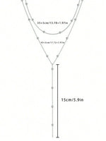 Y-halsketting | Gelaagde damesketting met 3 lagen en tijdloos design