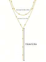Y-halsketting | Gelaagde damesketting met 3 lagen en tijdloos design