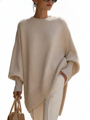 Dames Sweater Oversized met Vleermuismouwen en Ronde Hals