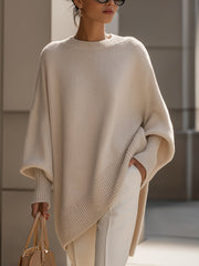 Dames Sweater Oversized met Vleermuismouwen en Ronde Hals