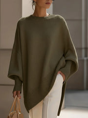 Dames Sweater Oversized met Vleermuismouwen en Ronde Hals