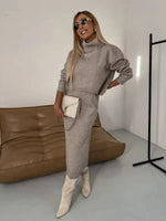 Eleanor Jurk Set | Dames midi-jurk met bijpassende coltrui voor herfst en winter