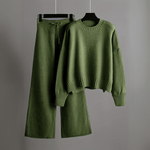 Hella Set | Dames Tweedelige Lounge Set met Trui en Wijde Broek