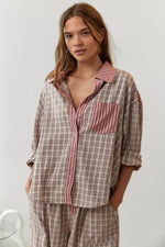 Elise Pyjama Set | Dames comfy loungewear met knoopdetail en trekkoordbroek