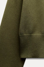 Groene Sweater | Dames gebreide trui met losvallende pasvorm en warme stof