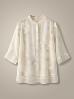 Dames Getailleerde Blouse – Luchtig met Driekwart Mouwen, Geschikt voor Lente en Zomer