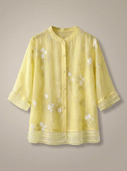 Dames Getailleerde Blouse – Luchtig met Driekwart Mouwen, Geschikt voor Lente en Zomer