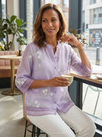 Dames Getailleerde Blouse – Luchtig met Driekwart Mouwen, Geschikt voor Lente en Zomer