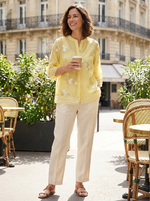 Dames Getailleerde Blouse – Luchtig met Driekwart Mouwen, Geschikt voor Lente en Zomer