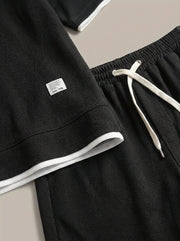 Heren Slim Fit Set – T-shirt en Korte Broek met Elastische Taille voor Casual Gebruik