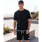 Heren Slim Fit Set – T-shirt en Korte Broek met Elastische Taille voor Casual Gebruik