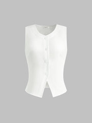 Jackie | Dames tanktop met linnenmix en ronde hals voor casual looks