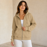 Dames sportpak fleece set | Hoodie met rits en joggingbroek in relaxed fit