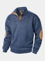Heren Quarter-Zip Trui met Elleboogpatches - Gebreide Coltrui