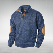 Heren Quarter-Zip Trui met Elleboogpatches - Gebreide Coltrui