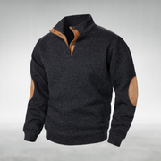 Heren Quarter-Zip Trui met Elleboogpatches - Gebreide Coltrui