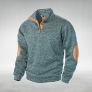 Heren Quarter-Zip Trui met Elleboogpatches - Gebreide Coltrui
