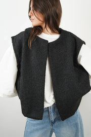Lolita | Dames vest van luxe mohairmix met ruimvallende pasvorm