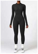 Jumpsuit dames | Lange mouwen jumpsuit met ritssluiting en flatterend silhouet