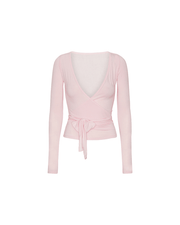 Wikkelblouse dames Roze | Lange mouwen blouse met verstelbare banden en comfortabele pasvorm