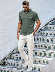 Heren Slim Fit Polo – Korte Mouwen, Geschikt voor Casual en Dagelijks Gebruik
