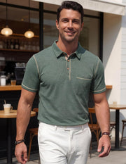 Heren Slim Fit Polo – Korte Mouwen, Geschikt voor Casual en Dagelijks Gebruik