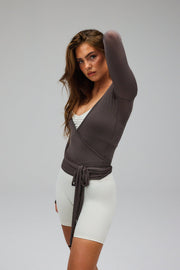 Lichaamssculptuurvest bruin voor dames | Shapewear vest met compressie en onzichtbare pasvorm