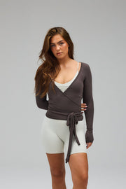 Lichaamssculptuurvest bruin voor dames | Shapewear vest met compressie en onzichtbare pasvorm
