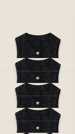 Dames Slim Fit Set – Mouwloze Top en Mini Rok, Geschikt voor Zomer en Casual Gebruik