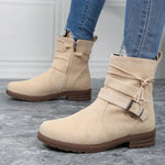 Dames Enkellaarzen met Gesp en Zijrits - Casual Look