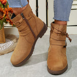 Dames Enkellaarzen met Gesp en Zijrits - Casual Look