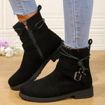 Dames Enkellaarzen met Gesp en Zijrits - Casual Look