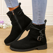 Dames Enkellaarzen met Gesp en Zijrits - Casual Look