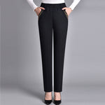 Dames Slim Fit Broek – Met Elastische Taille en Zakken, Geschikt voor Casual en Werkgebruik