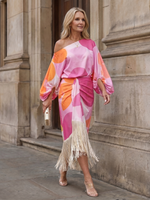 Dames Getailleerde Midi Jurk – Geschikt voor Feestelijke Gelegenheden, Met Een Schouder en Wrap Design