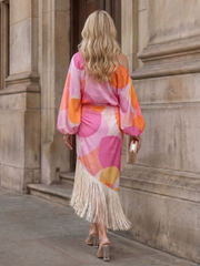 Dames Getailleerde Midi Jurk – Geschikt voor Feestelijke Gelegenheden, Met Een Schouder en Wrap Design